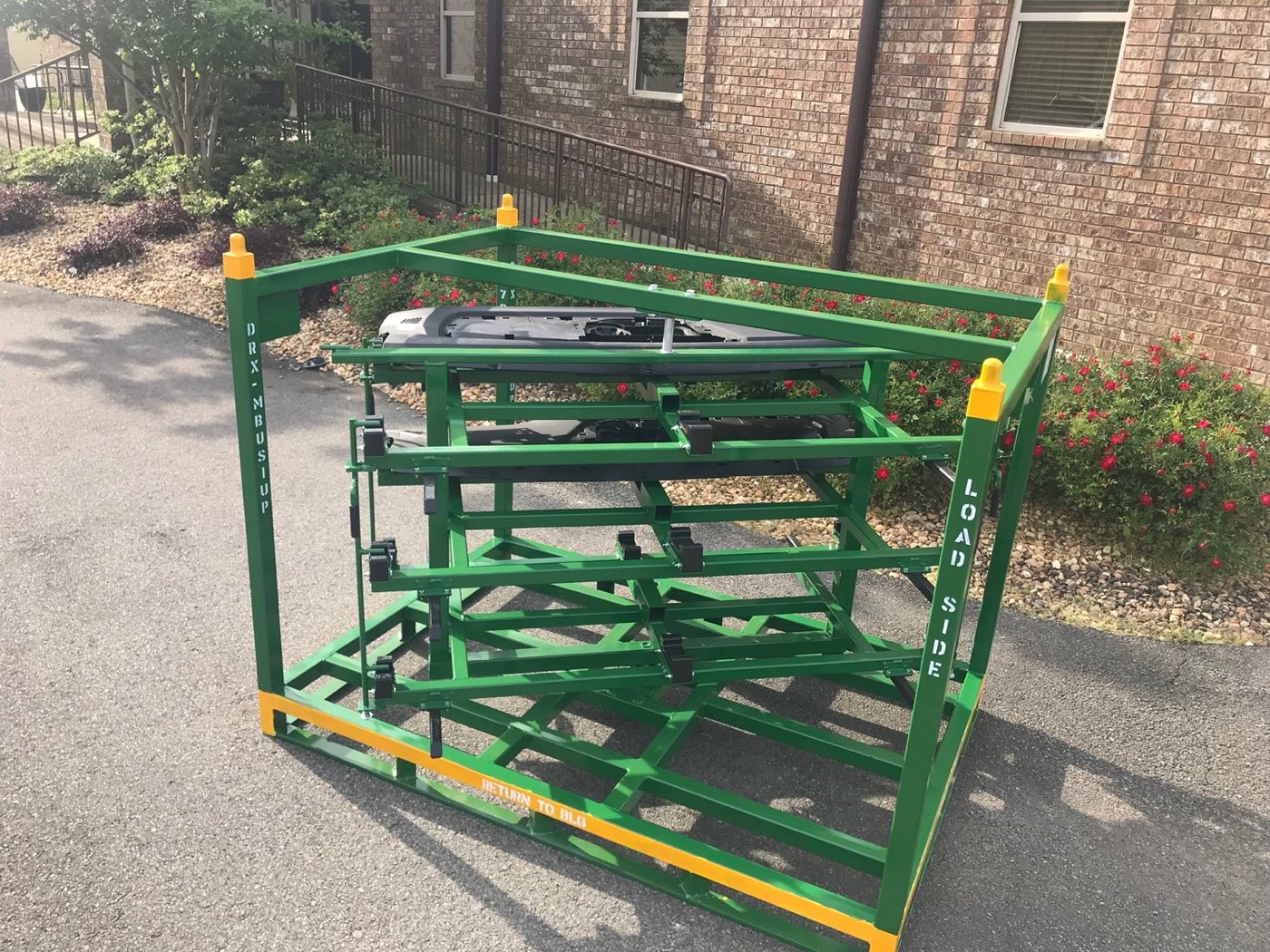 Returnable steel driveline racks by Southern Perfection Fabrication, Byron GA