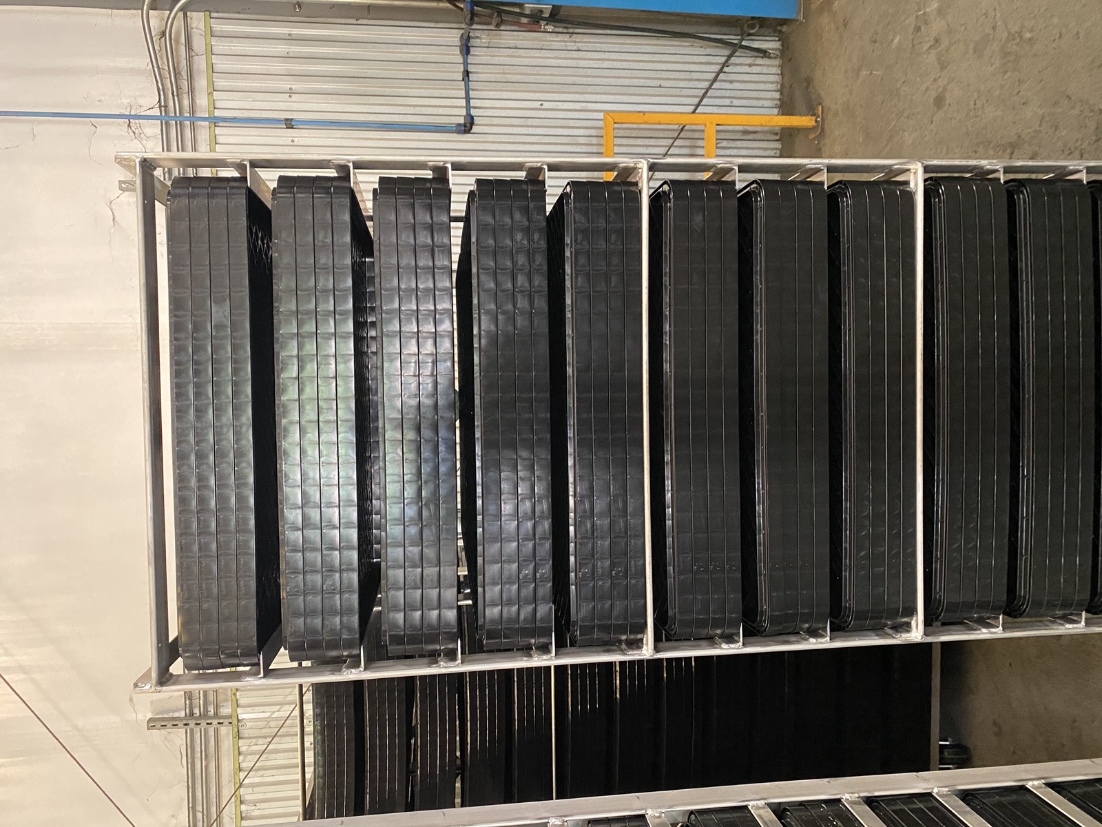 Returnable packaging and steel racks built by Southern Perfection Fabrication for St. Louis, MO manufacturers