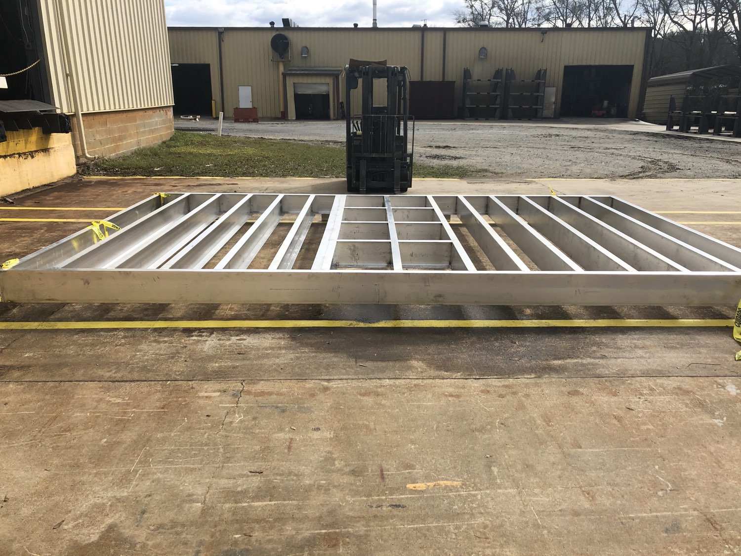 Heavy-duty returnable steel racks and fabrication by Southern Perfection Fabrication, Byron GA