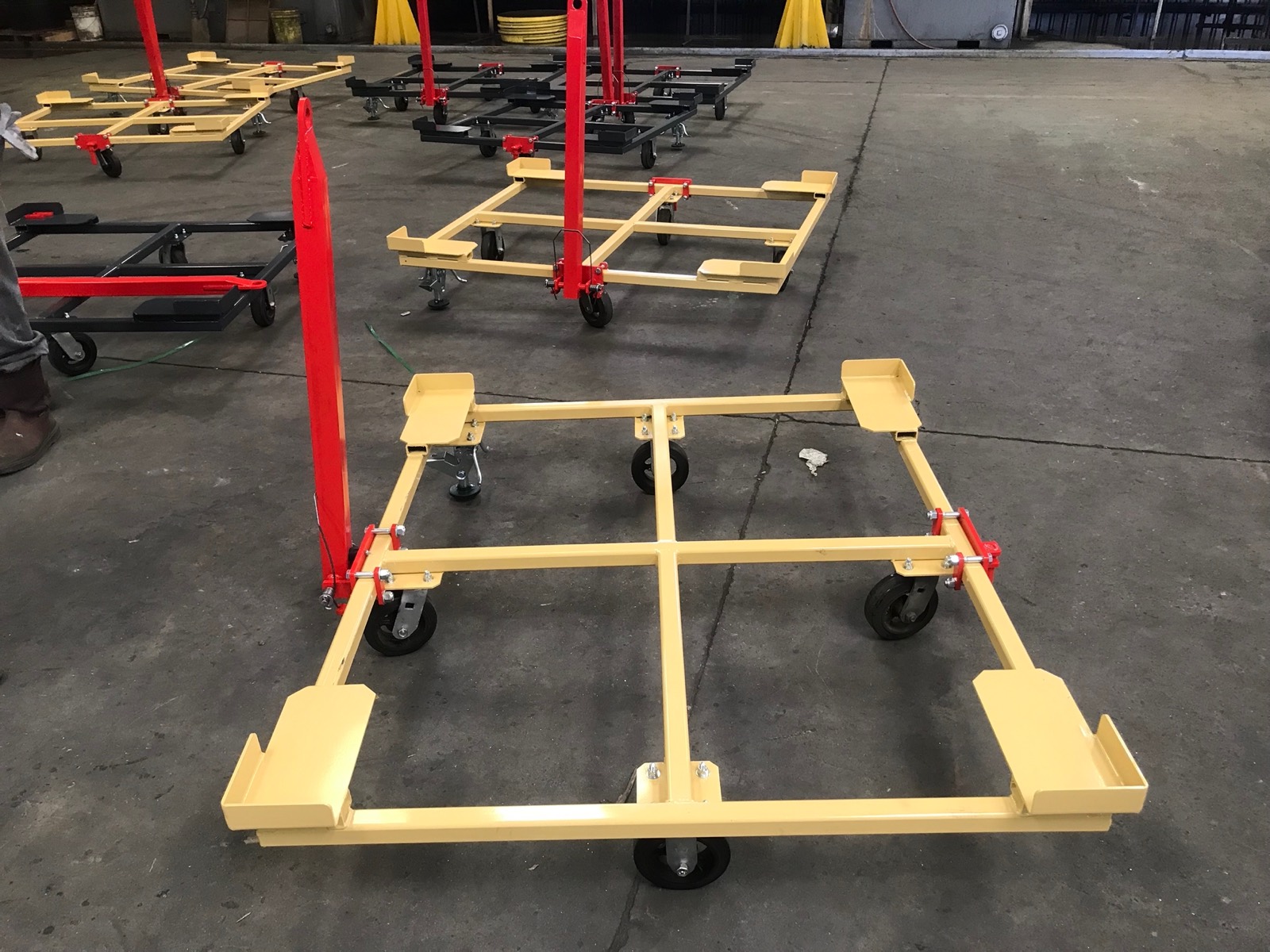 Heavy-duty custom industrial dollies fabricated by Southern Perfection Fabrication, Byron GA
