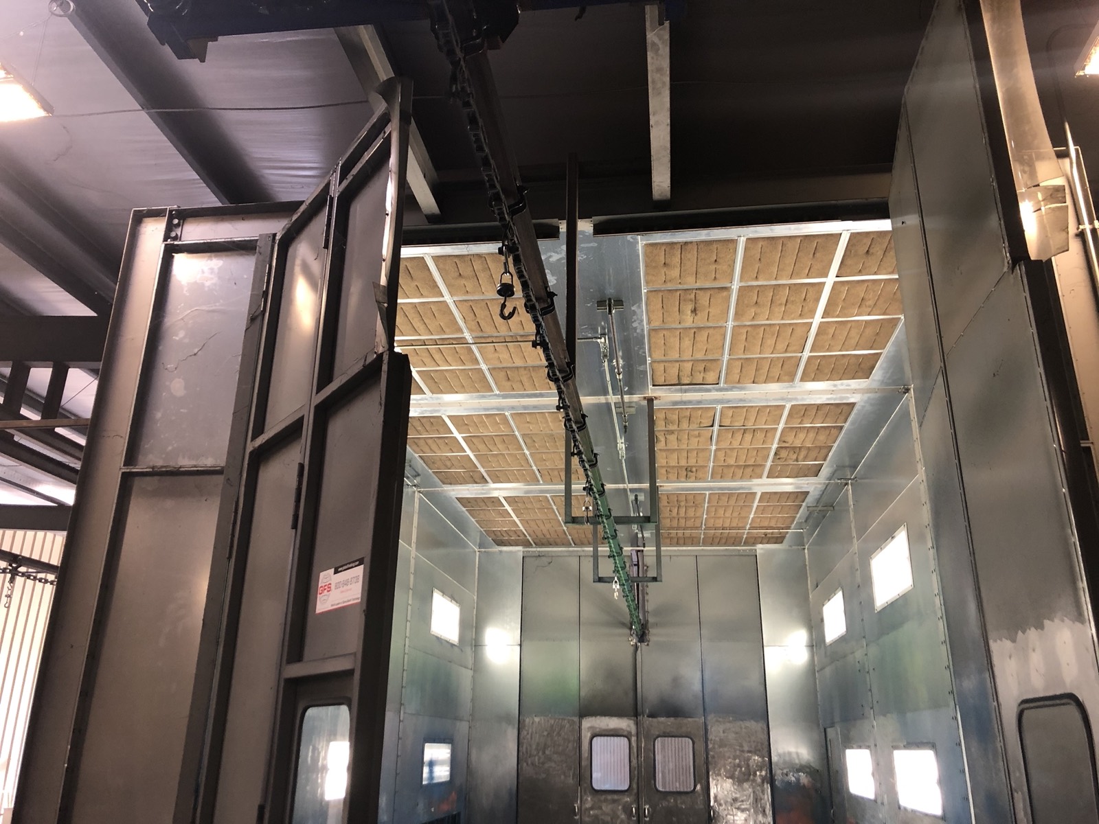 In-house paint and powder-coat booth at Southern Perfection Fabrication